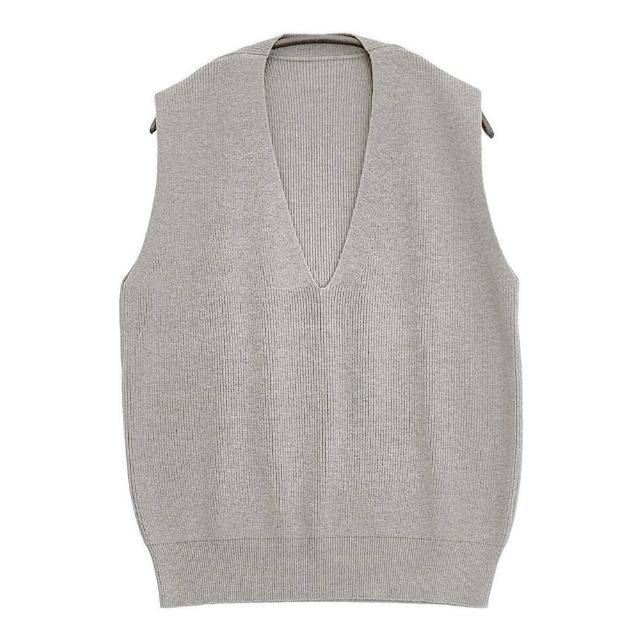ゴーシュ G 181 K 001 コットンファームリブ Vネックノースリーブニット ベスト グレー レディース 5 1126 M∞