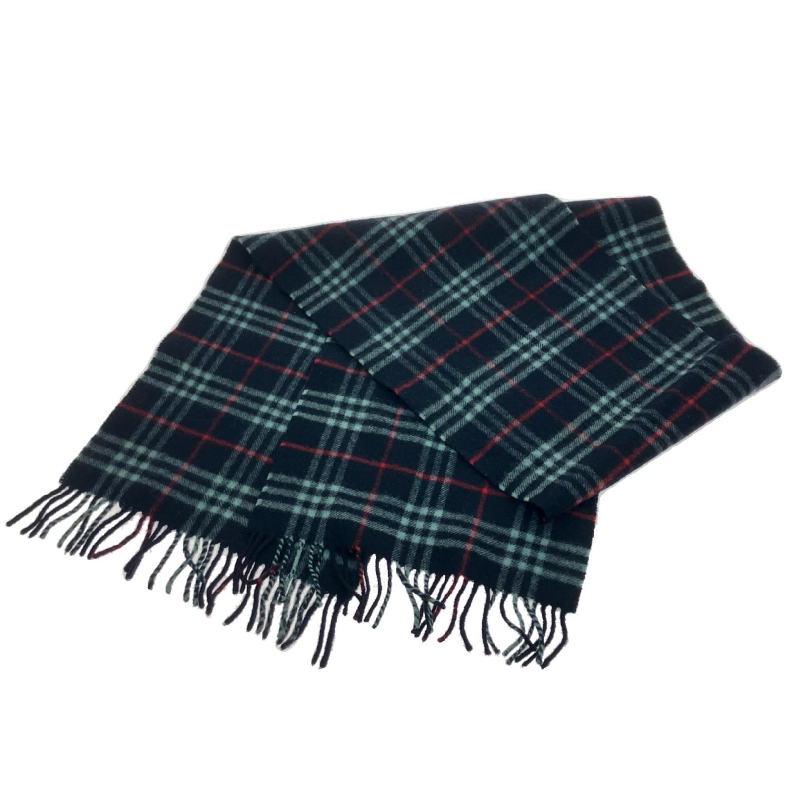 $$ Burberrys バーバリーズ マフラー RAMBSWOOL ノバチェック ネイビー