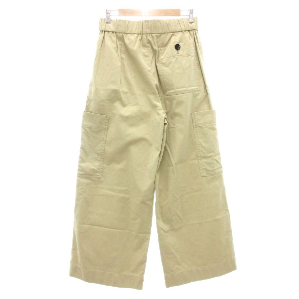 ギャルリーヴィー GALERIE VIE トゥモローランド ノンマーセライズドコットンギャバジン ミリタリーパンツ カーゴパンツ 36 ベージュ YJ