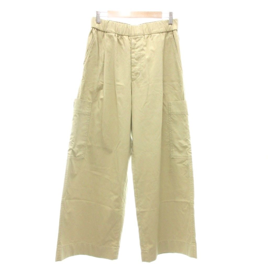 ギャルリーヴィー GALERIE VIE トゥモローランド ノンマーセライズドコットンギャバジン ミリタリーパンツ カーゴパンツ 36 ベージュ |YJ