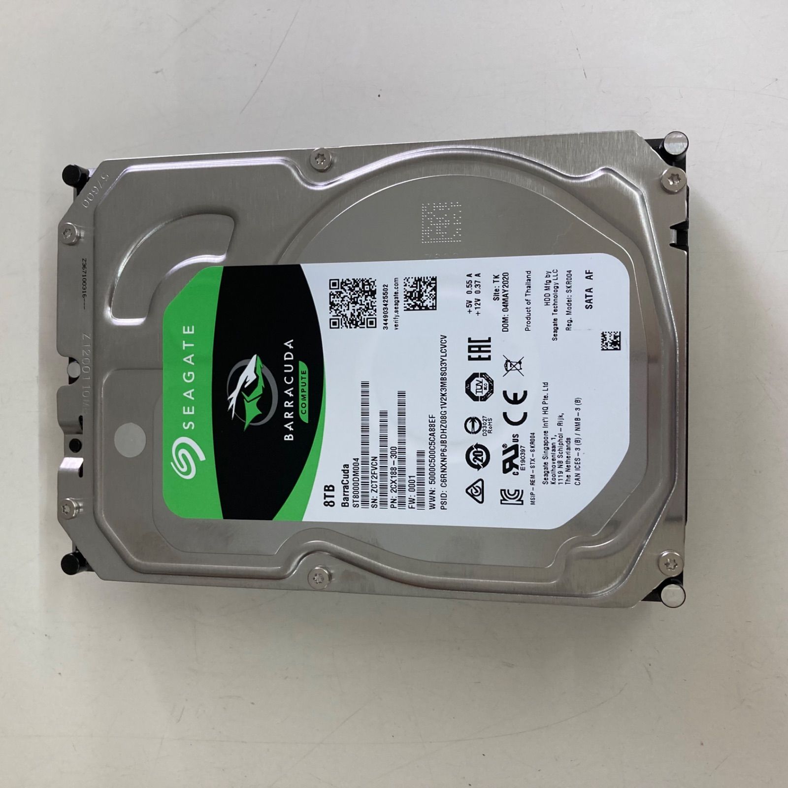 Seagate 4TB Barracuda 内蔵型ハードディスクドライブ 3.5インチ 使用
