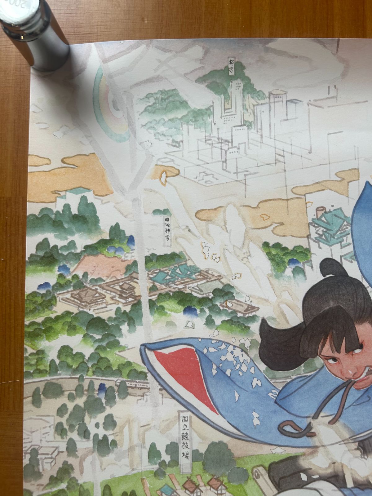 山口晃 Akira Yamaguchi 2020年東京オリンピック オフィシャル アートポスター B 515 x 728 mm