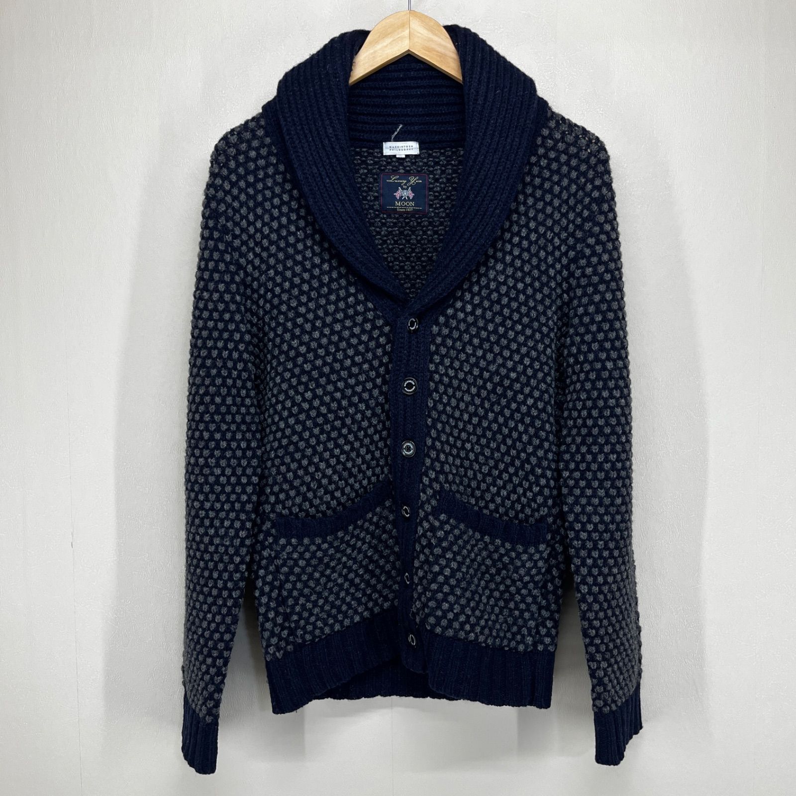 MACKINTOSH PHILOSOPHY ショールカラーカーディガン マッキントッシュフィロソフィー ショールカラーカーディガン(ネイビー/S)