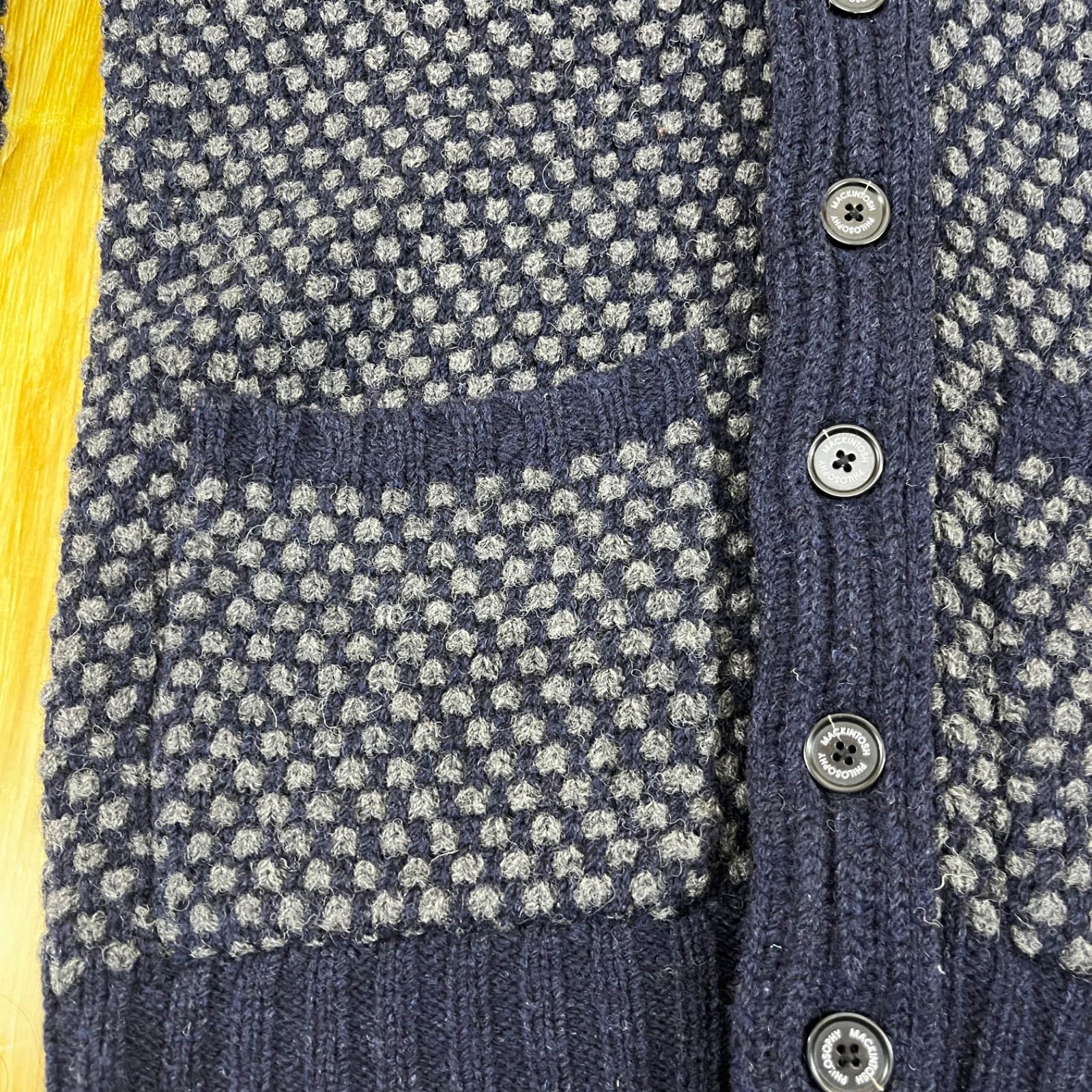 マッキントッシュフィロソフィー ショールカラーカーディガン(ネイビー/S)