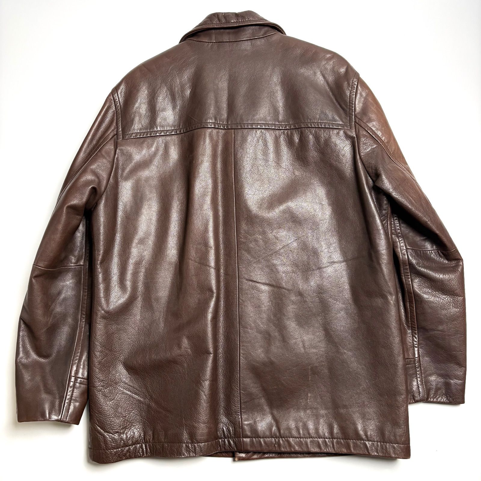 牛革】GAP レザージャケット 茶 L カーコート 本革 - メルカリ