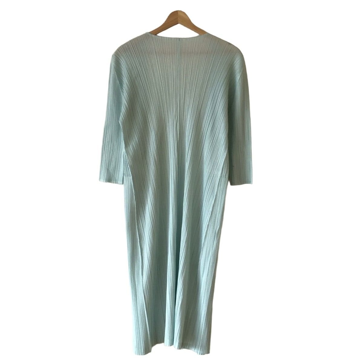PLEATS PLEASE　カーディガン　七分袖 ターコイズグリーン プリーツ PLEATS PLEASE カーディガン 七分袖 ターコイズグリーン プリーツ