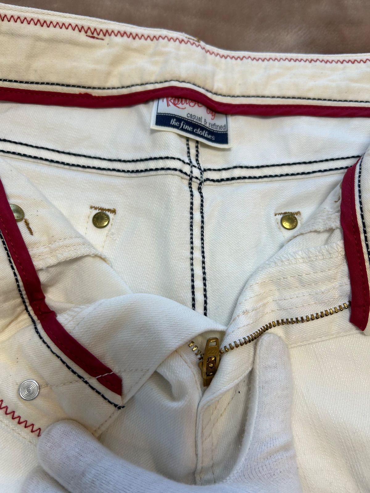 500円レディースジーンズホワイトデニム