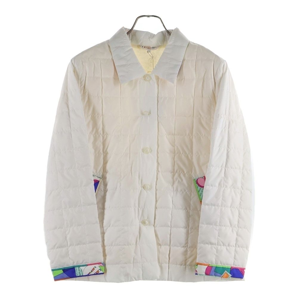 LEONARD (レオナール) SPORT カシミヤ混 キルティング中綿ジャケット レディース ホワイト 0555650