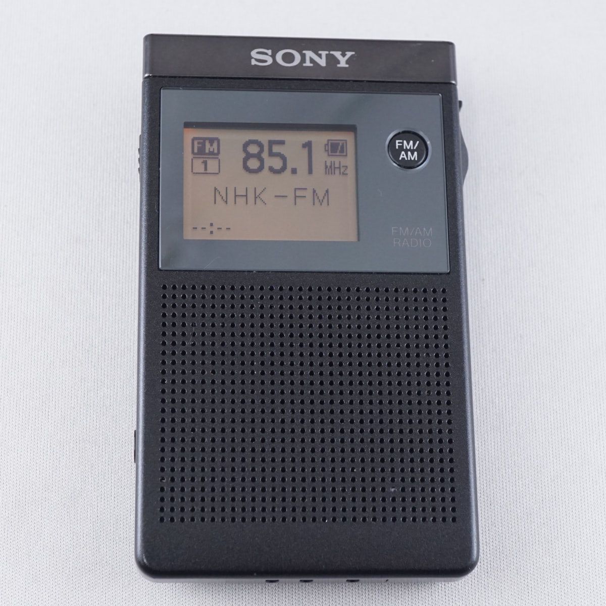 SONY ソニー ラジオ SRF R 356 品 コンパクト AM FM ステレオ ポケット ブラック ケース付き 難有 X 8522
