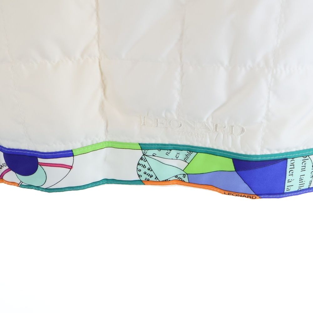 LEONARD レオナール 保温 花柄 スタンドカラー キルティング 中綿ベスト LEONARD レオナール 保温 花柄 スタンドカラー キルティング 中綿