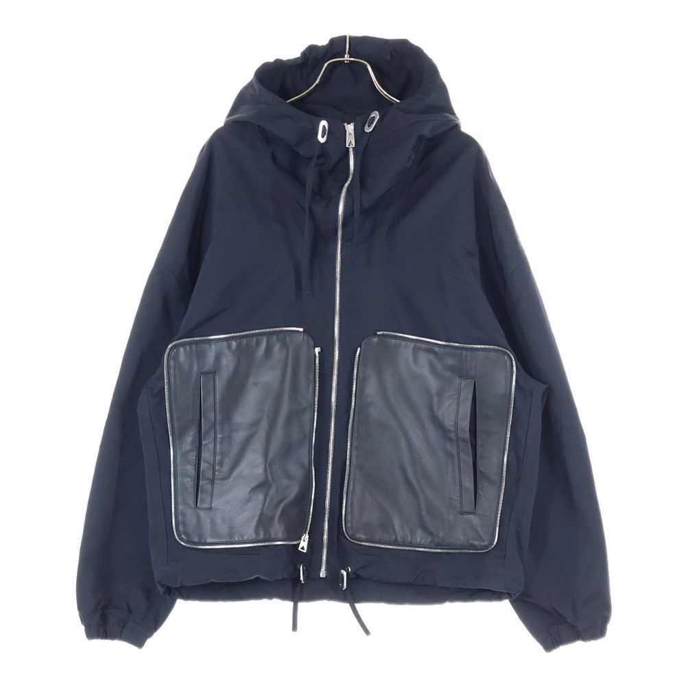 ボッテガヴェネタ サイズ:XS  725855 VKV10 レザー切り替えジップアップブルゾン 中古 SB01 BOTTEGA VENETA (ボッテガヴェネタ) 24SS フロント レザー切り替え