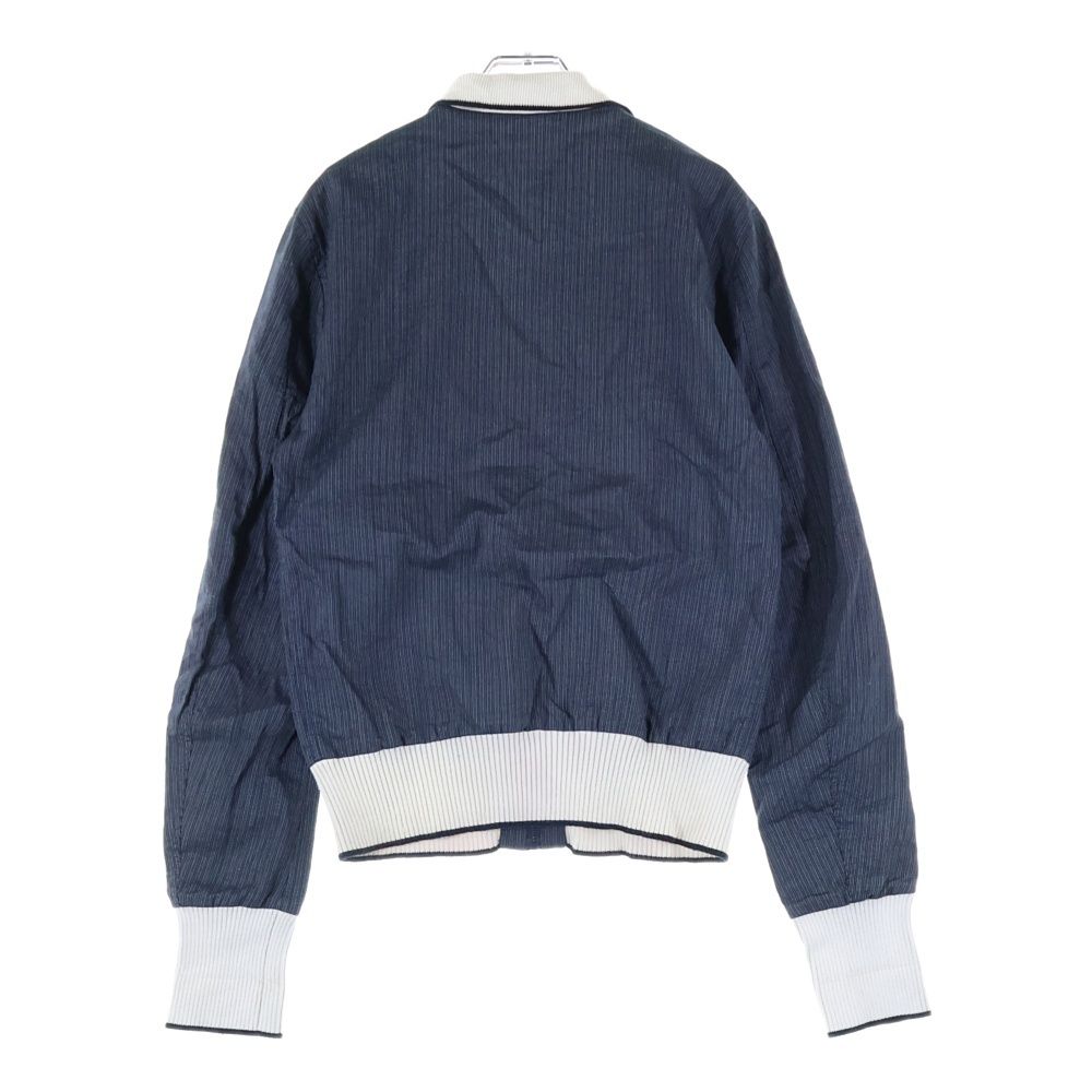 DOLCE - GABBANA ドルチェアンドガッバーナ ストライプ総柄 コットン ニット切り替え ジップアップ ジャケット ネイビー|グレー G 9 BI 2 T|FB 6 B 0