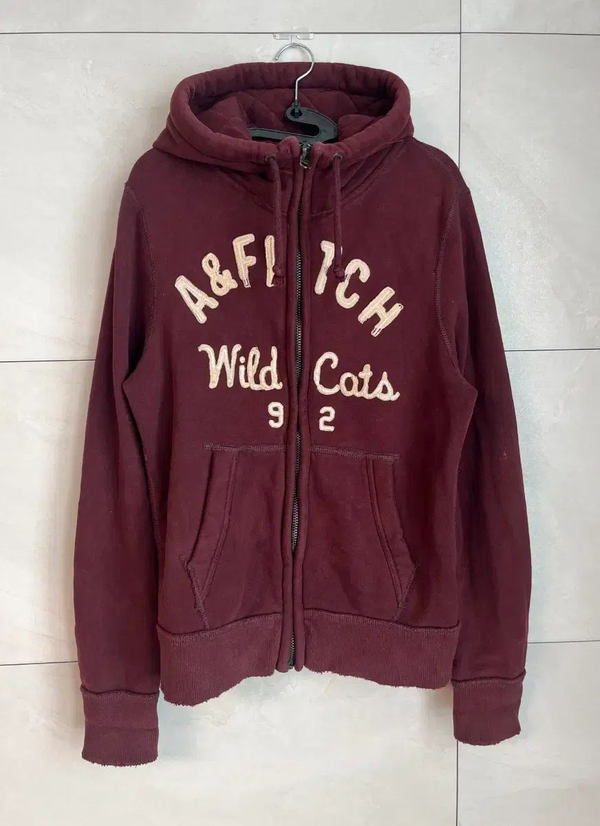 アバクロンビー A-F フードジップアップ バーガンディ S