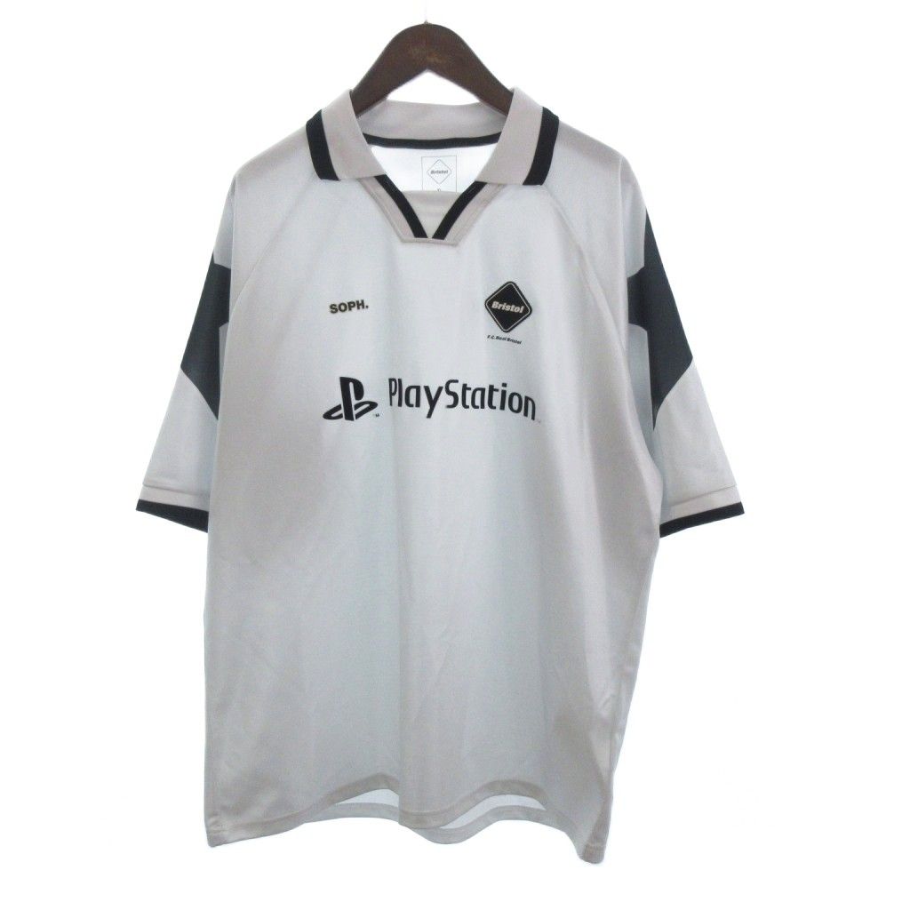 エフシー ルブリストル F.C.Real Bristol FCRB 24 AW STAR S GAME SHIRT ポロシャツ カットソー 半袖 FCRB-242008 ワッペン ロゴ ライトグレー XL