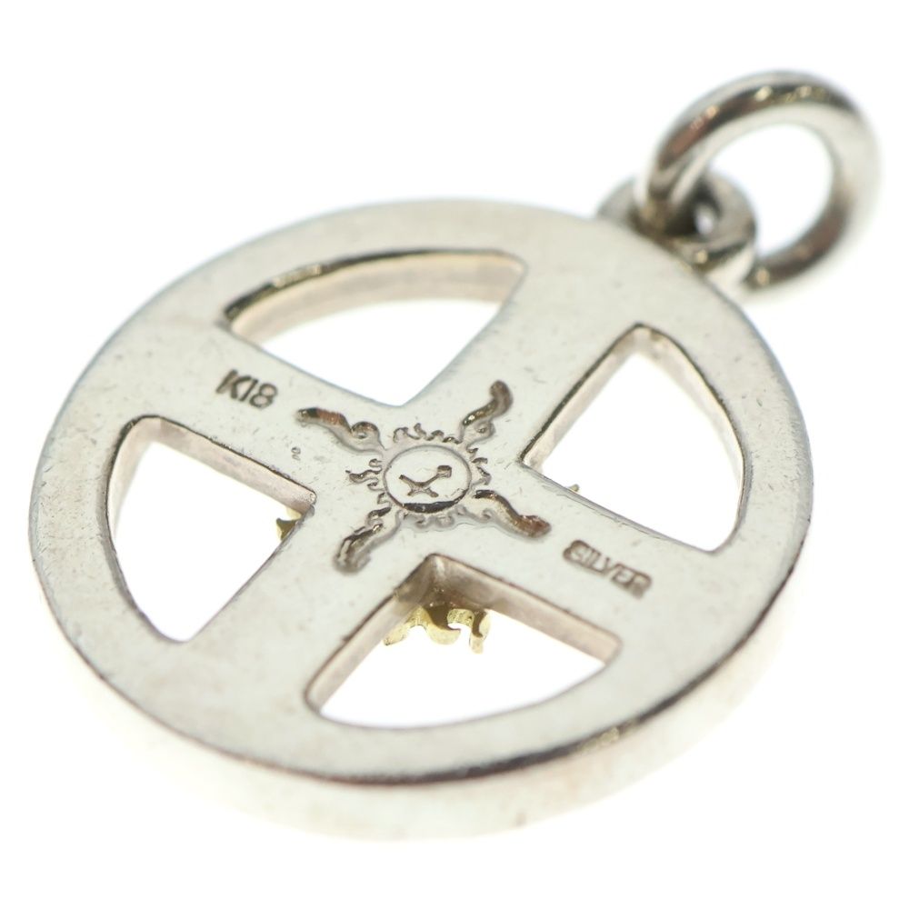  FIRST ARROW s ファーストアローズ K 18 透かしマーク付きカラ草彫り ループメディスンホイール ネックレストップ シルバー ゴールド P 407 その他 アクセサリー