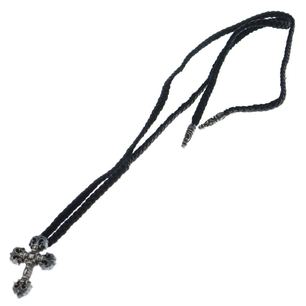 CHROME HEARTS クロムハーツ FILIG CROSS XSM LB フィリグリークロスXS レザーブレイド ネックレス シルバー