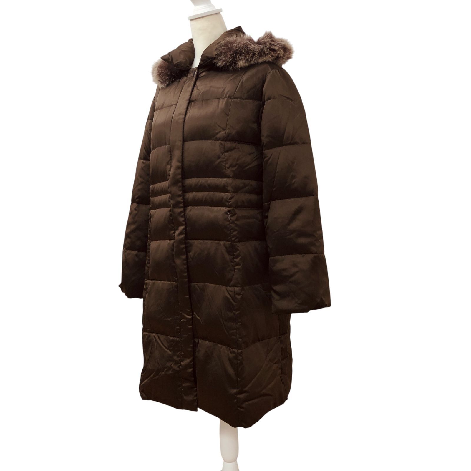 ブラウン ダウンジャケット ファー付き　サイズ42 楽天市場】【全品P10倍×最大30％OFFクーポン発行】リアルファー付