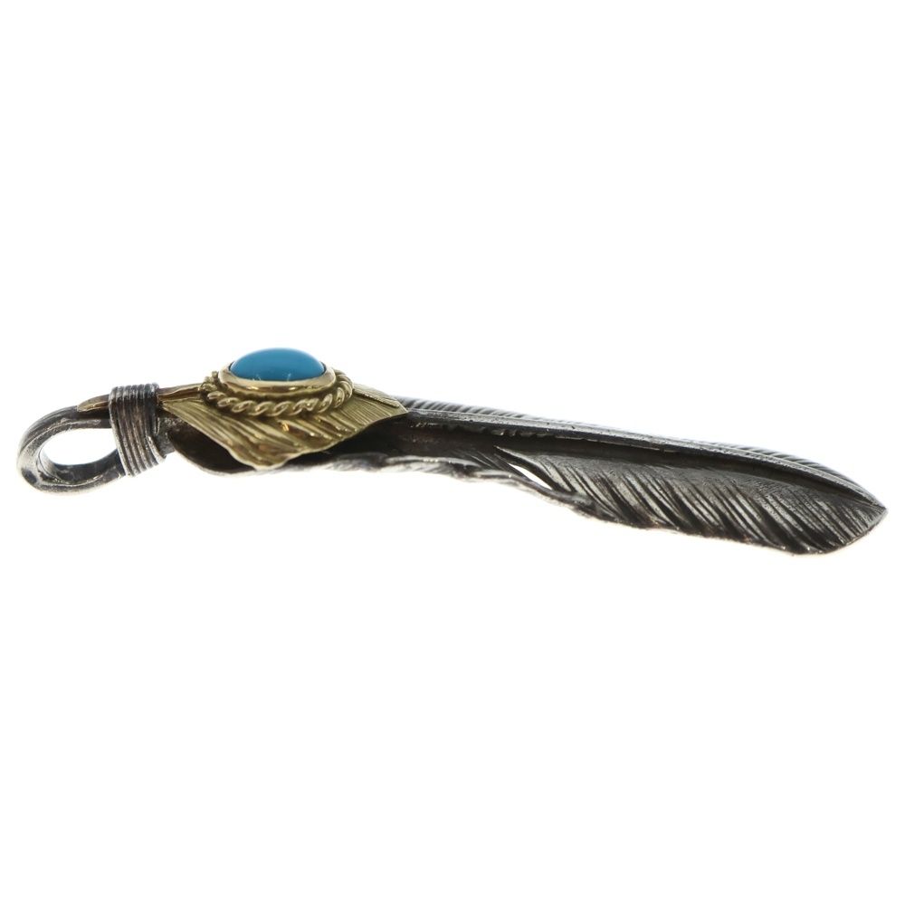 goro's ゴローズ　上金金縄ターコイズフェザー左向き　現行 goro's (ゴローズ) 【現行】上金金縄ターコイズ特大フェザー 左向き