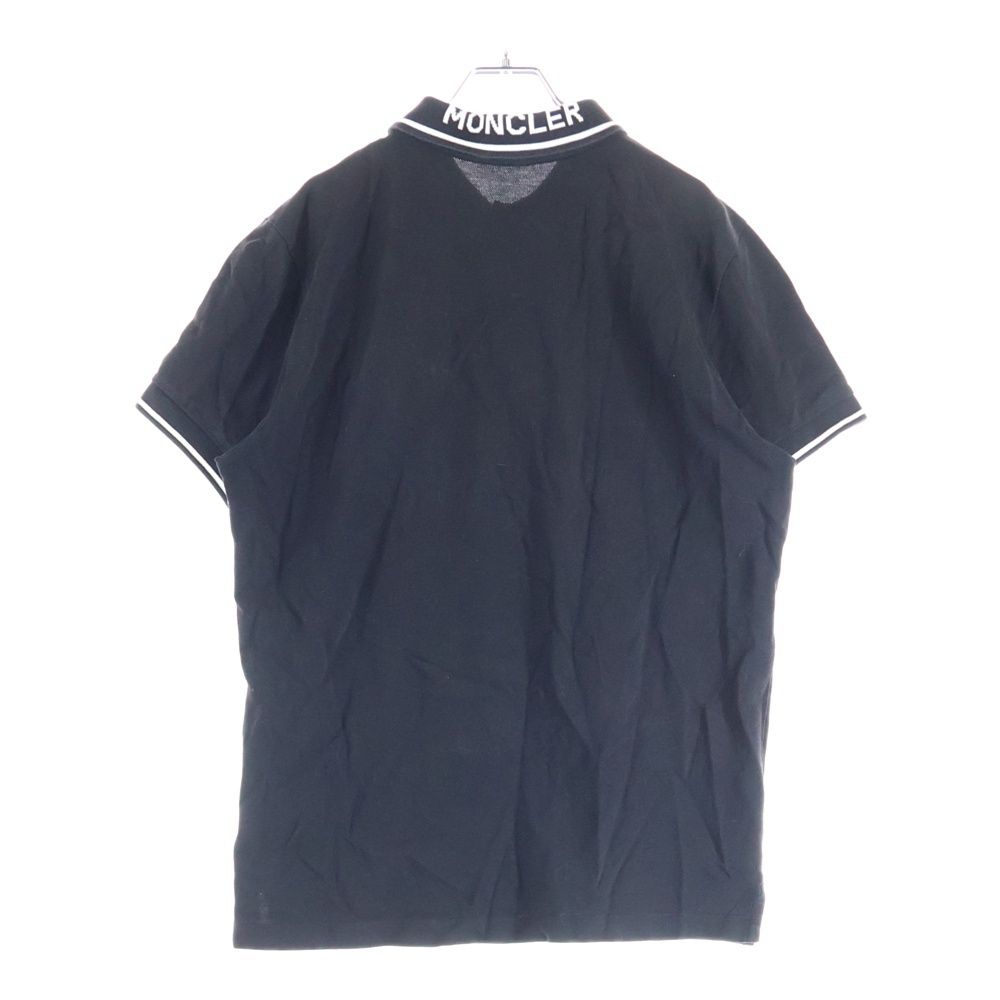 MONCLER モンクレール ロゴパッチ半袖ポロシャツ 半袖開襟シャツ ブラック 84556