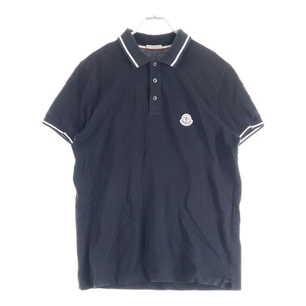 MONCLER (モンクレール) ロゴパッチ半袖ポロシャツ 半袖開襟シャツ