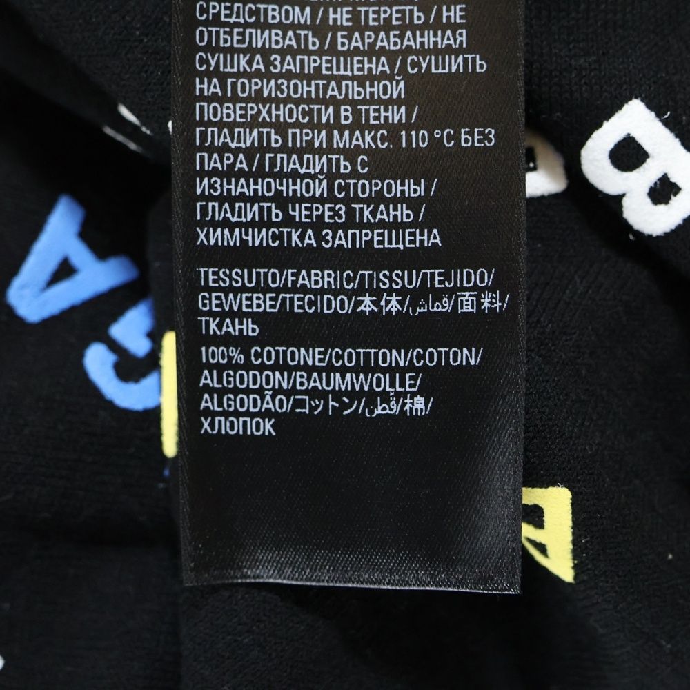  バレンシアガ ブランドロゴ 総柄 クルーネック長袖スウェットトレーナー ブラック マルチ レディース 695458 T 3234 トレーナー スウェット トップス