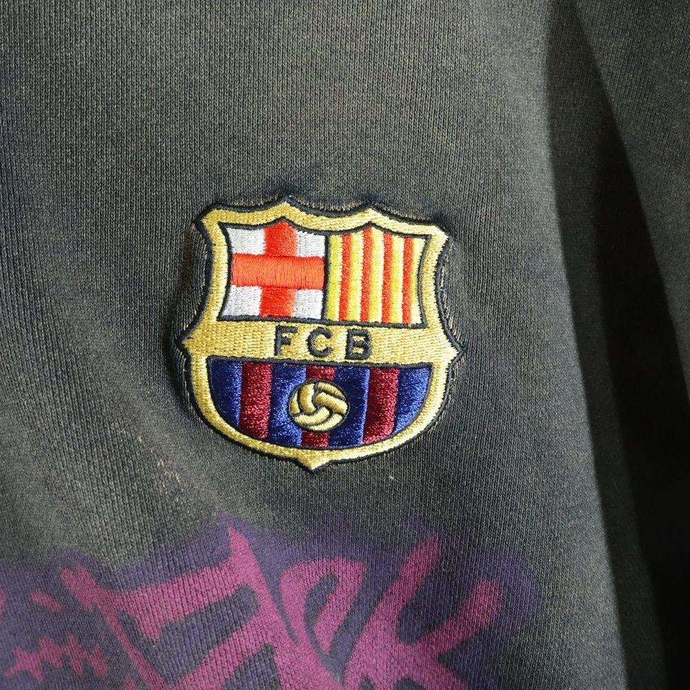 Cactus Jack カクタスジャック Travis Scott x Nike FC Barcelona Spray Logo Hoodie バルセロナ スプレー ロゴ フーディ ブラック FQCJ-HS 01