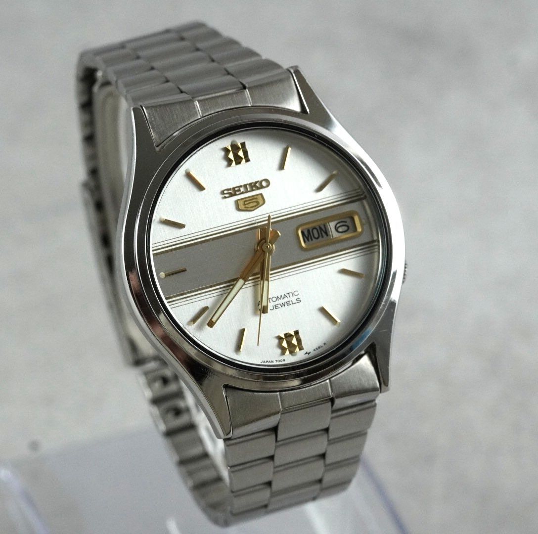 SEIKO 5 セイコー5 自動巻き Automatic デイデイト レア文字盤 2トーン
