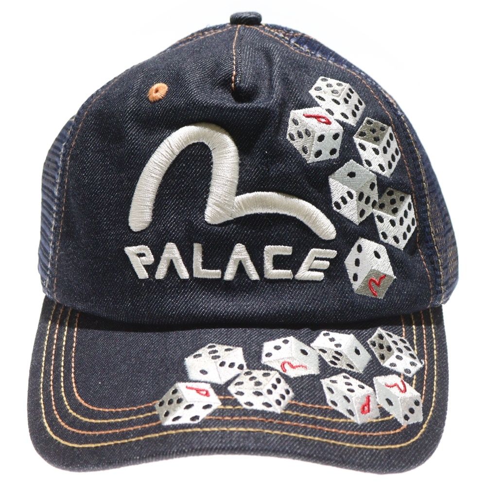 PALACE EVISU ロゴ＆ダイス刺繍メッシュキャップ EVISU キャップ PALACE EVISU ロゴ＆ダイス刺繍メッシュキャップ