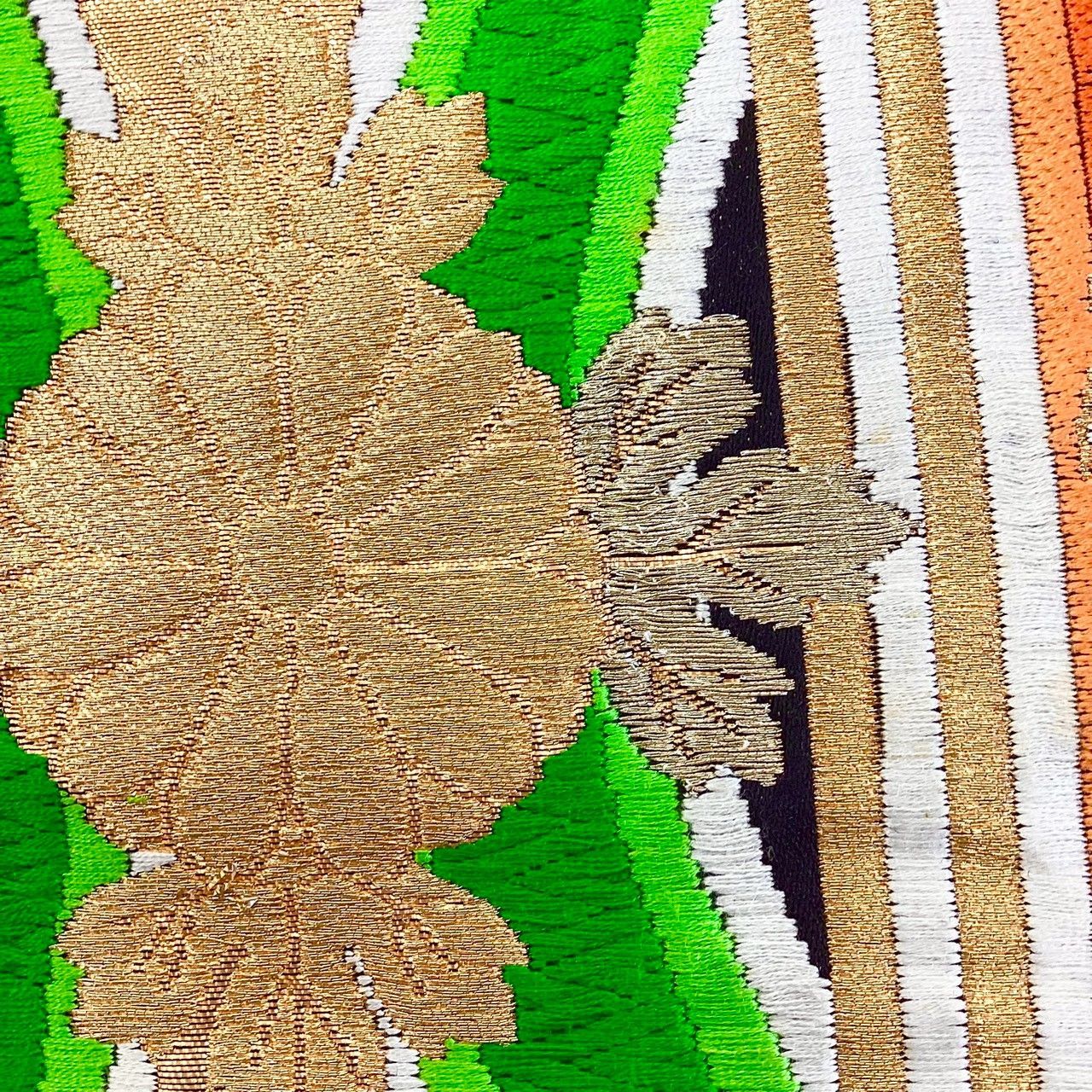 6183］袋帯 鳳凰亀甲立湧文様 金銀彩 六通 正絹 着物 フォーマル 黒