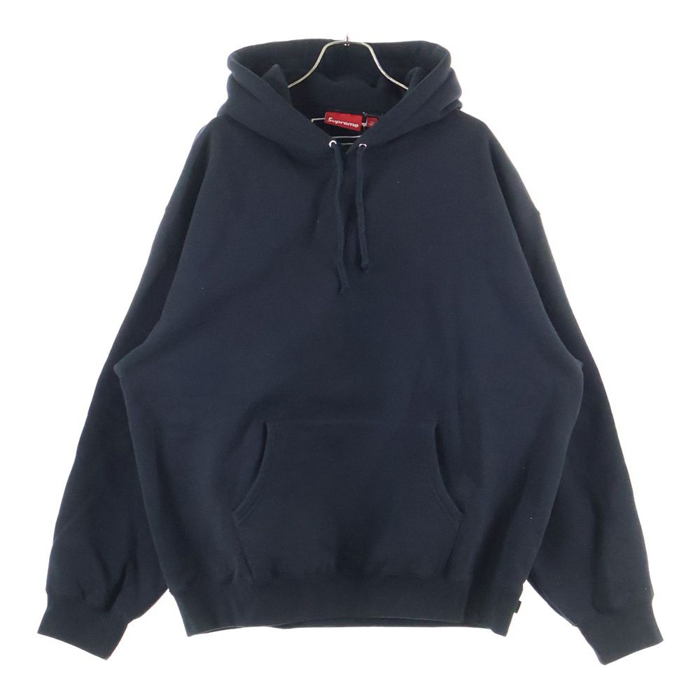 SUPREME シュプリーム 24 AW Satin Applique Hooded Sweatshirt サテン アップリケ バックロゴ スウェットプルオーバーパーカー ブラック
