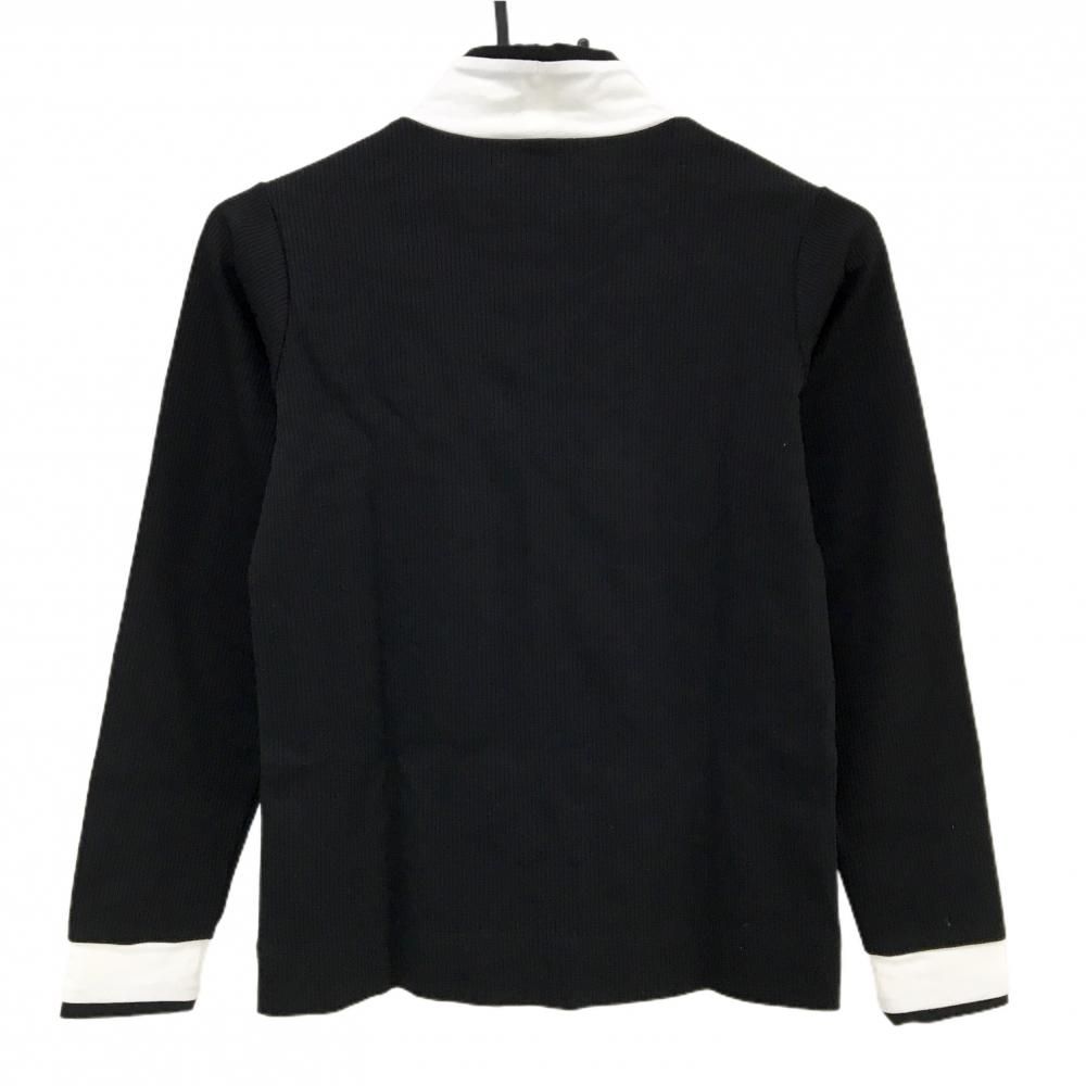 アルチビオ 長袖ハイネックシャツ 黒×白 フロントロゴ リボン レディース 36 S ゴルフウェア archivio