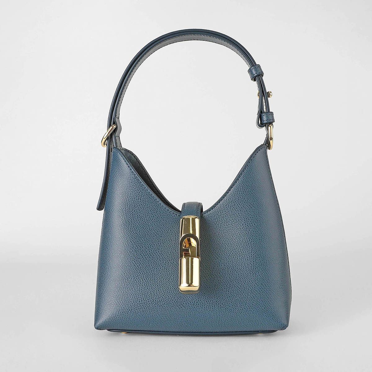 新品 フルラ FURLA ハンドバッグ イリデ HOBO BAG グリージョブルー 