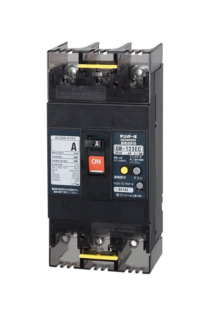 テンパール Eシリーズ 経済タイプ 漏電遮断器OC付 125 A 30 kw -30 mA 表面形