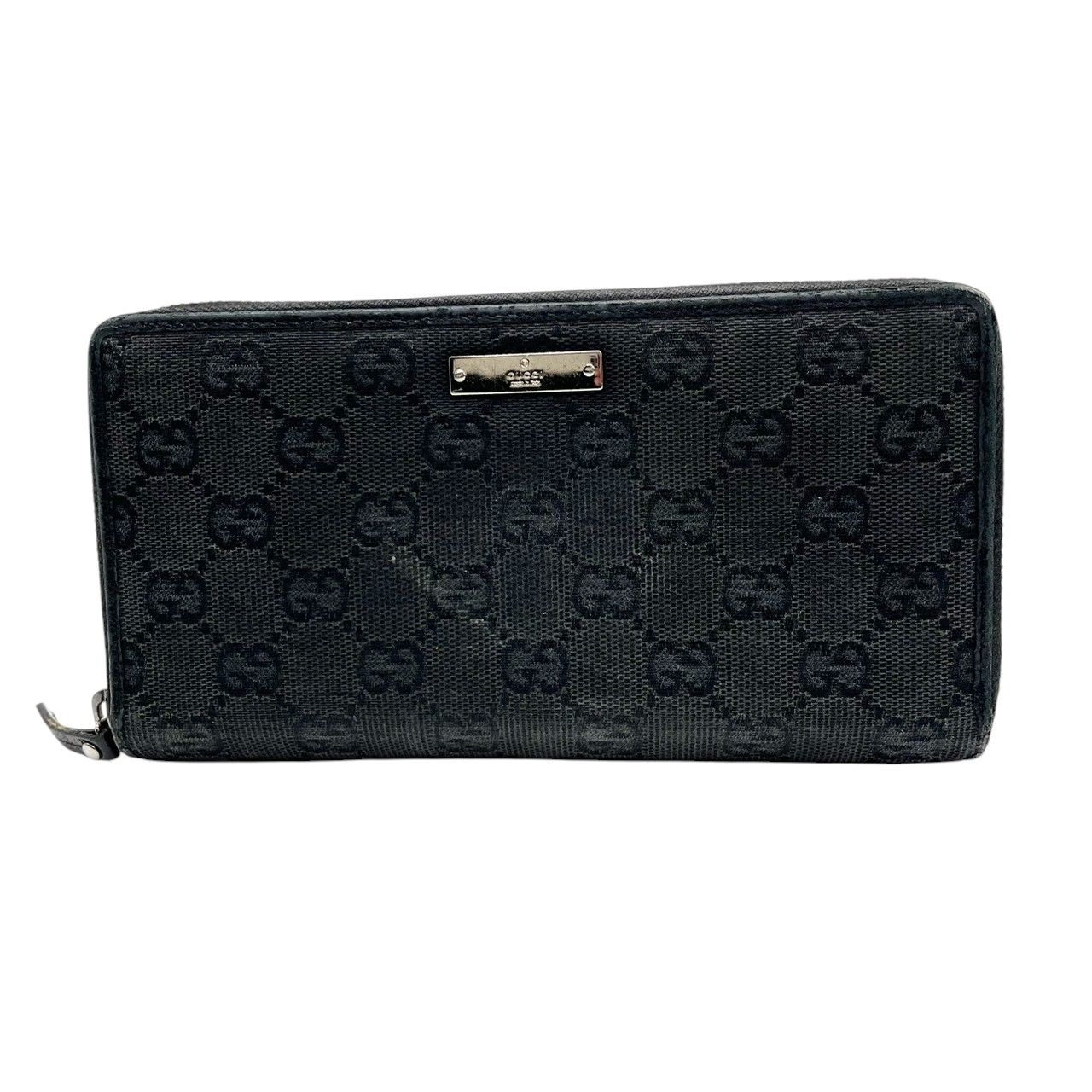 GUCCI ブラックキャンバス 長財布　ラウンドジップファスナー グッチ GUCCI 長財布 ラウンドファスナー ジップアラウンド GG
