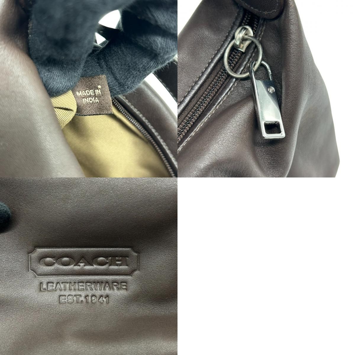 美品 コーチ COACH レザー ハンドバッグ アクセサリーポーチ ミニ