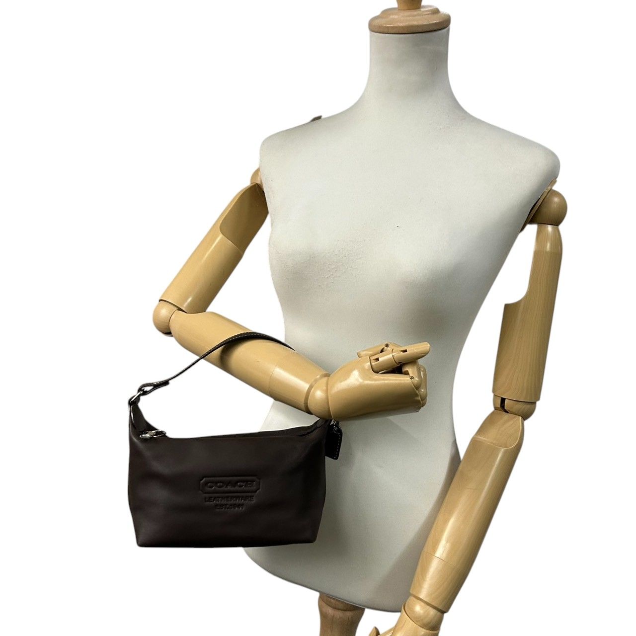 美品 コーチ COACH レザー ハンドバッグ アクセサリーポーチ ミニ