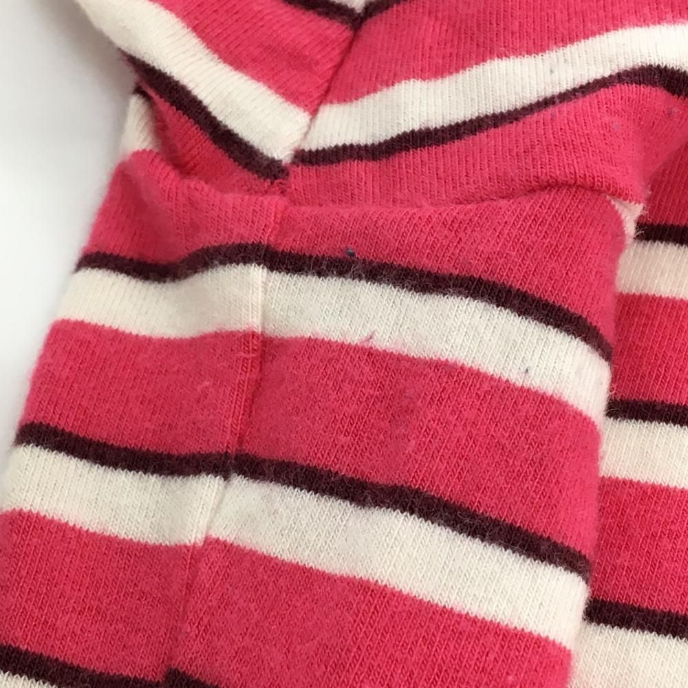 パーリーゲイツ 長袖ハイネックシャツ ピンク×白 ボーダー レディース