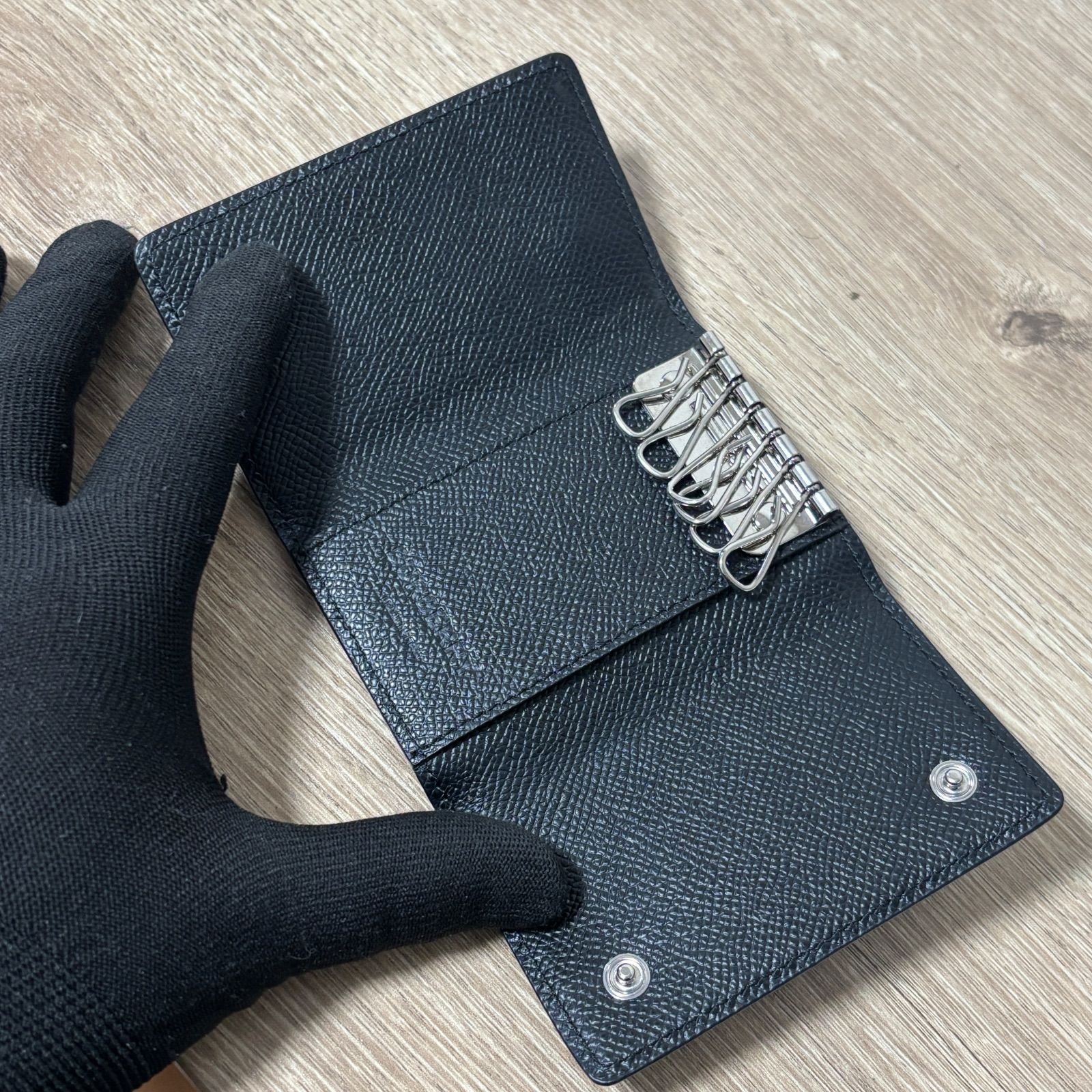 BURBERRY LONDON バーバリー 6連 レザー キーケース ブラック メンズ