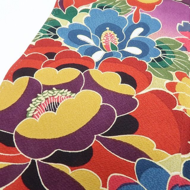 百華❀Y4158◇正絹 手縫い仕立て 成人式 トール・ゆったりサイズ 桜 菊