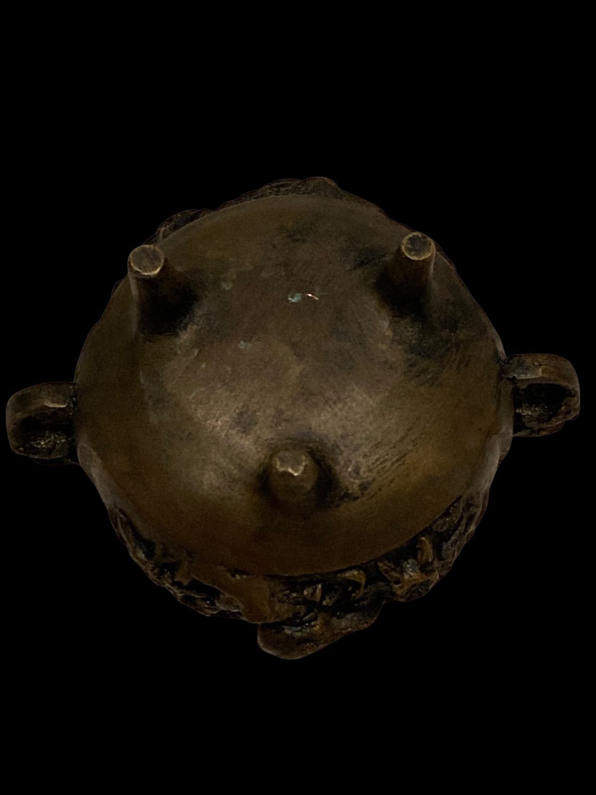 香炉 線香立て 鳥 花 彫刻 3足 唐銅 からかね 製 三足香炉 さんそく