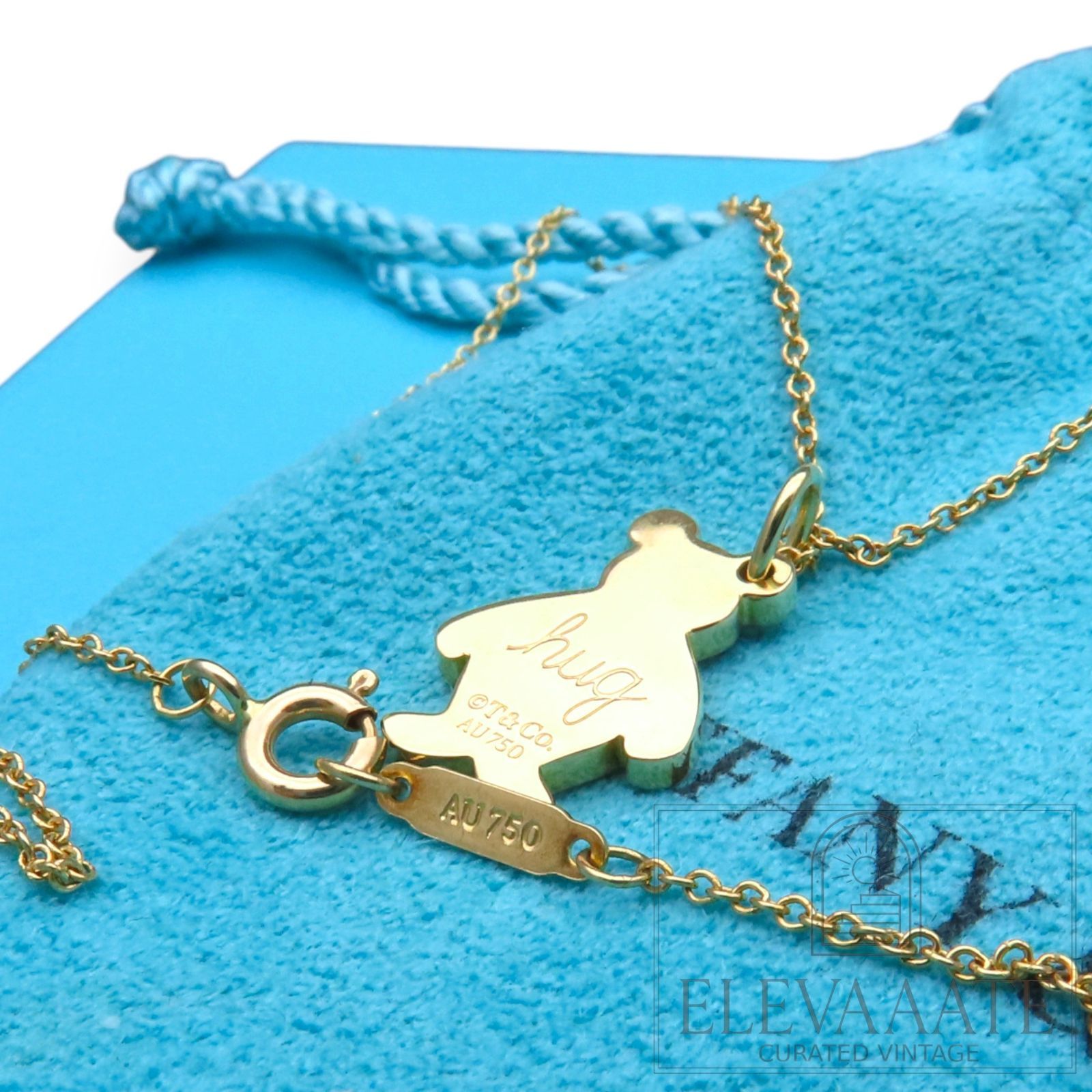 希少 美品 Tiffany&Co. ティファニー hug bear イエローゴールド