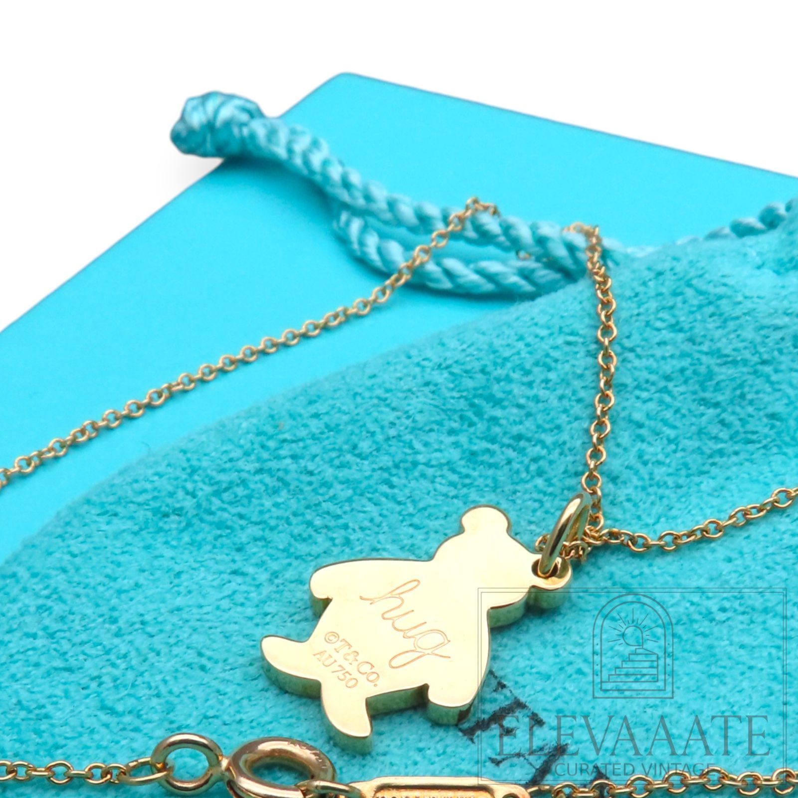 希少 美品 Tiffany&Co. ティファニー hug bear イエローゴールド
