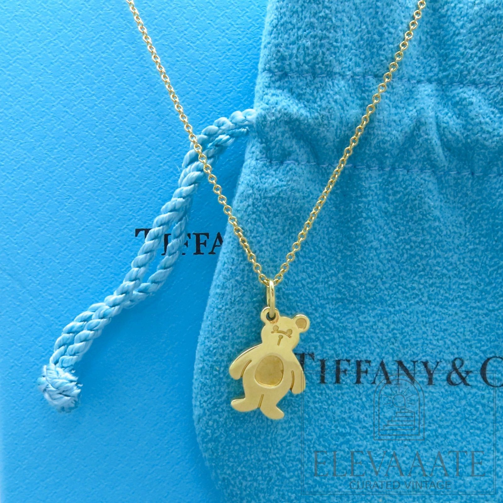 希少 美品 Tiffany&Co. ティファニー hug bear イエローゴールド