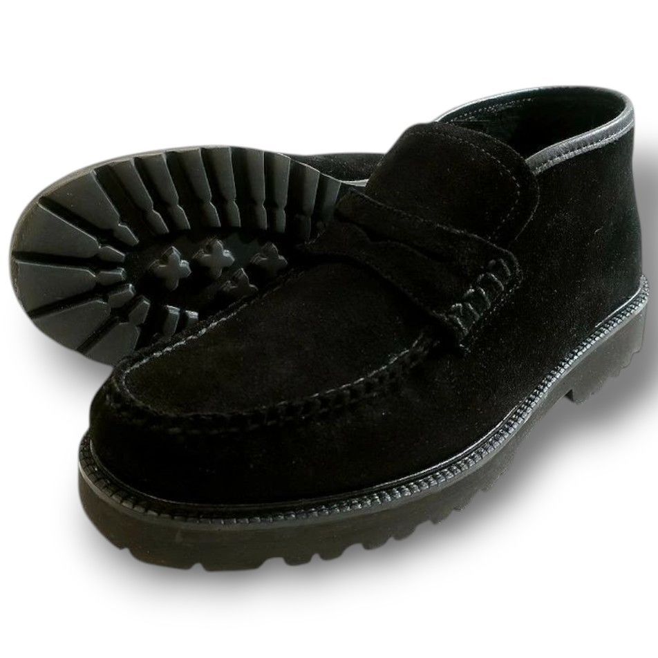 G.H.BASS WEEJUNS グッドイヤーウェルテッド製法 本革 LARSON BLACK SUEDE RUBBER SOLE ビーフロール ミッド スウェードレザー シューズ BA 11542 定価3.8万 056 50711 k 03