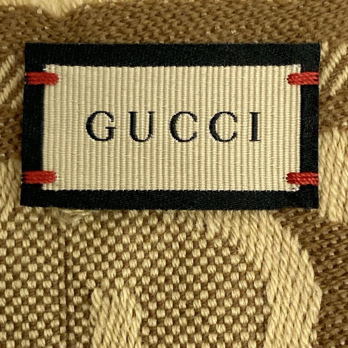 GUCCI グッチ マフラー 581537 ライトブラウン ブラウン GG柄 ウール