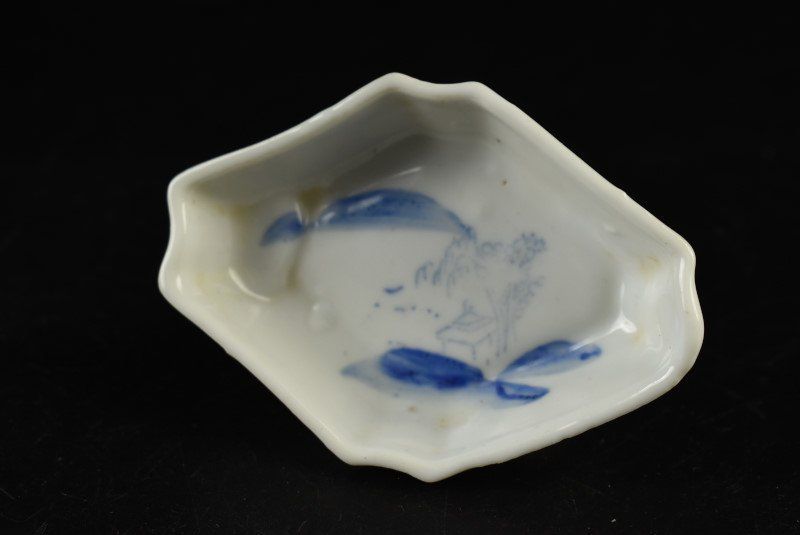 蔵c9104b1染付 【蔵c9104b1】染付 山水文 小皿 小鉢 豆鉢 十客