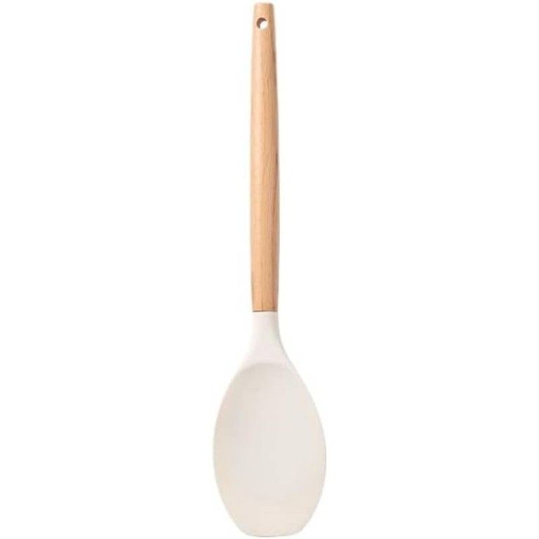 天然木＆シリコン製 キッチンツール 12点セット 耐熱スパチュラ フライ返し 泡立て器 お玉など 調理器具セット キッチンの必需品 サラダスプーン