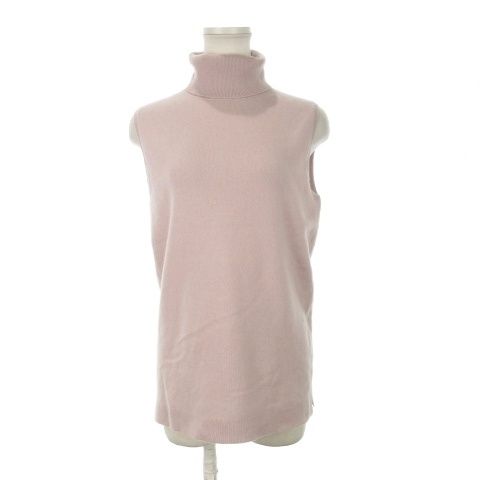 ニーマンマーカス NEIMAN MARCUS THE CASHMERE COLLECTION ノースリーブ タートルネック ニット カシミヤ M ピンク /AH12 ■GY99