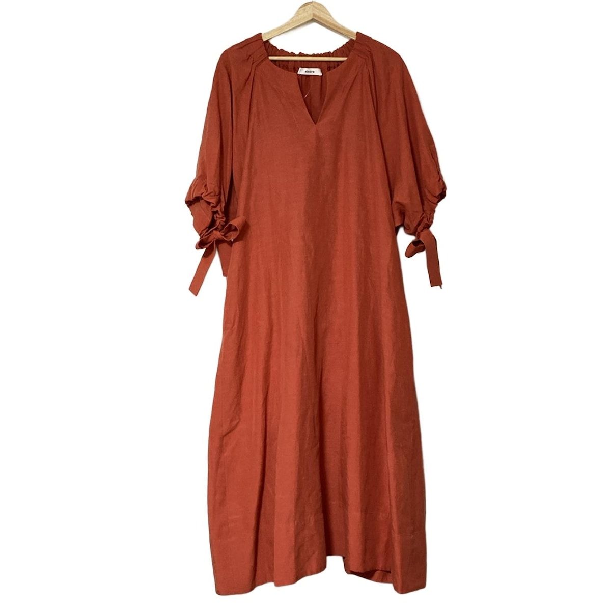 ebure エブール ワンピース サイズ36 S レディース - レッド 半袖|ロング