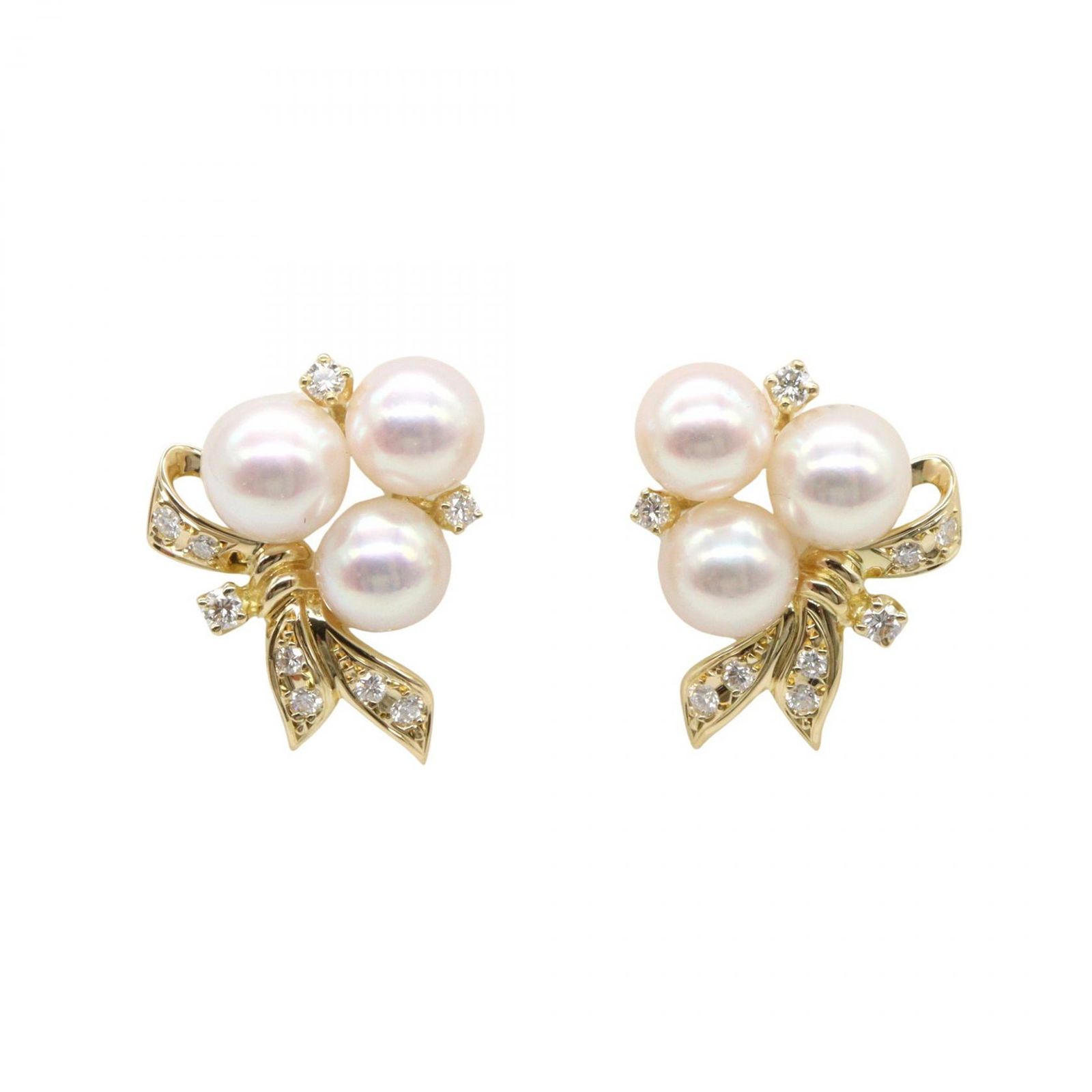 MIKIMOTO ミキモト パール ダイヤ ピアス